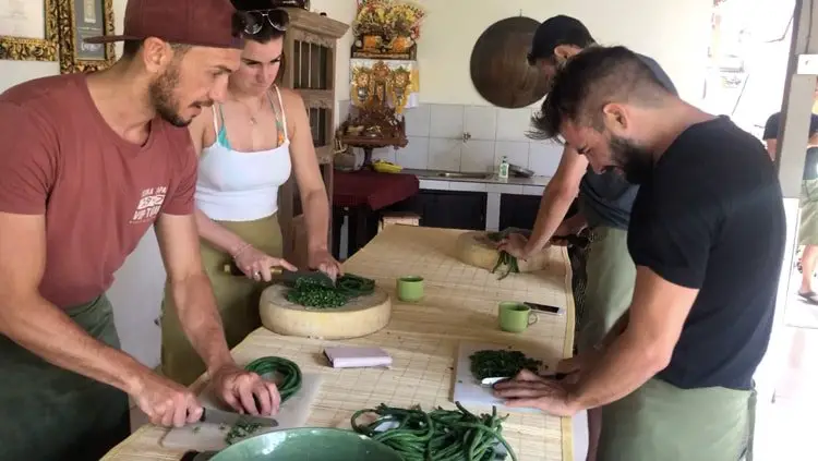 preparing food in bali