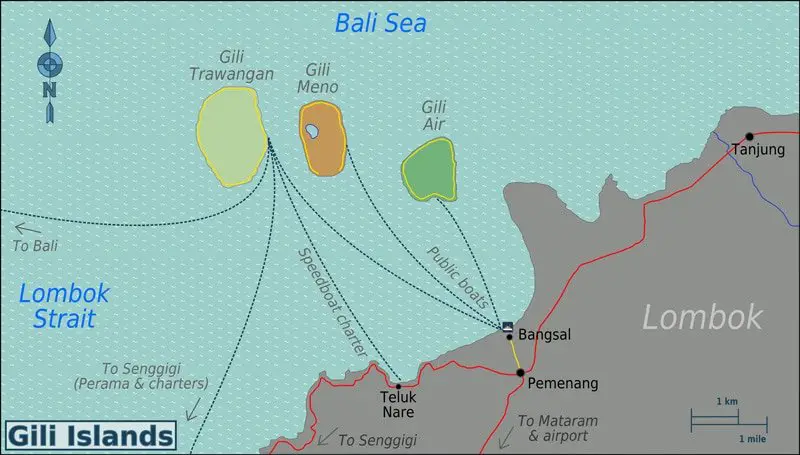 map of gili islands