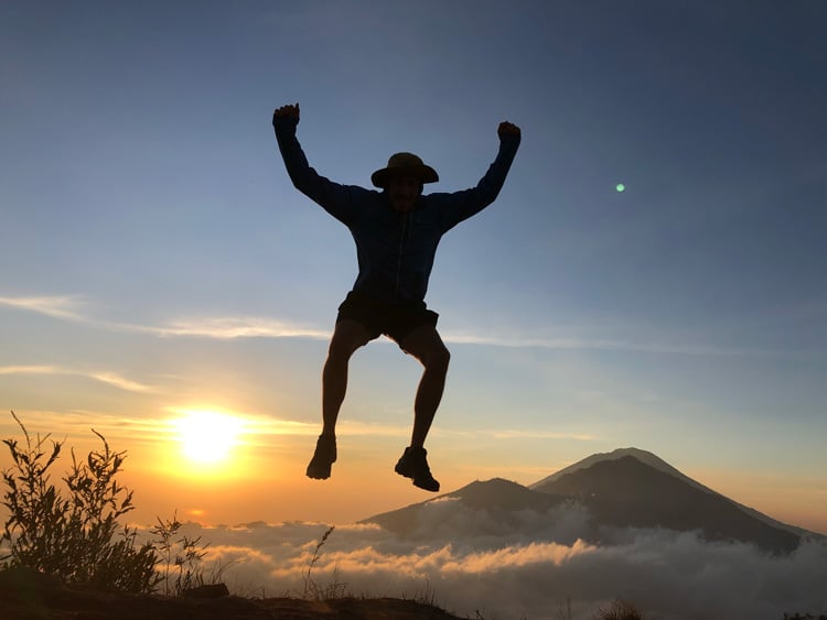 jump on mount batur volcano bali