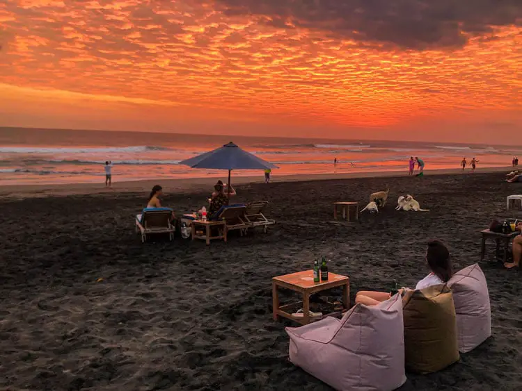 sunset in canggu