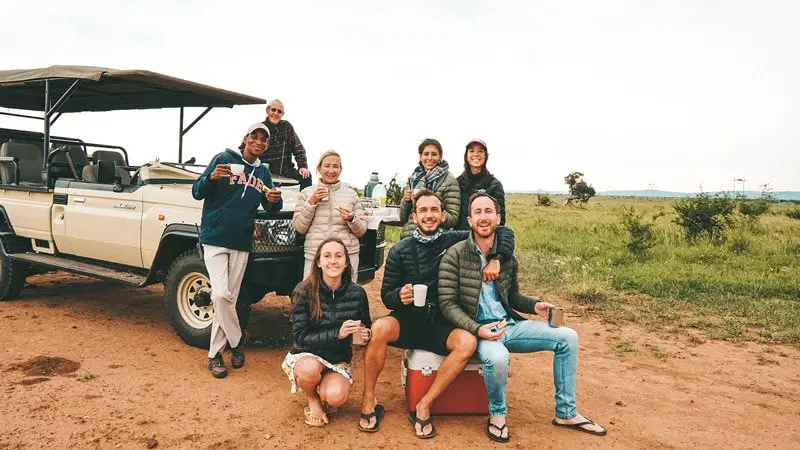 family on safari