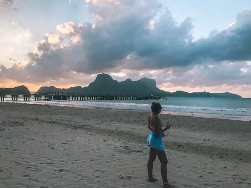 sunset on the beach in the philippines