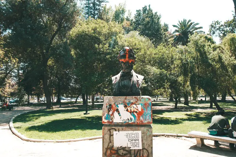 vandalized statue of abraham lincoln