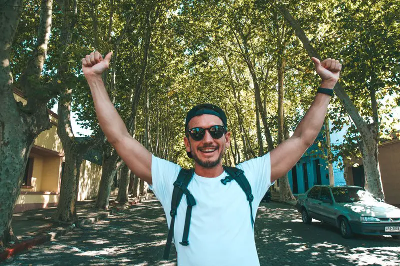 excited ollie in colonia del sacramento