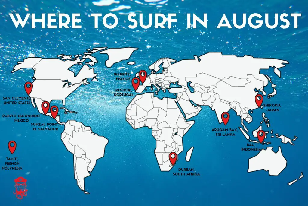 Surf spots Map Sri Lanka.