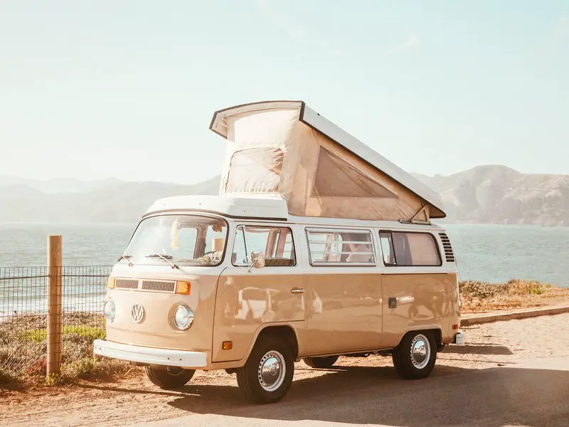 beige camper van