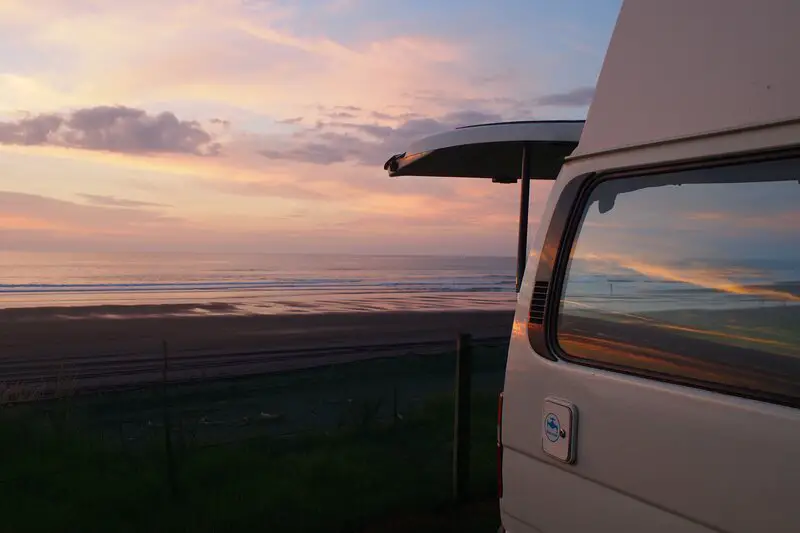 campervan new zealand sunset