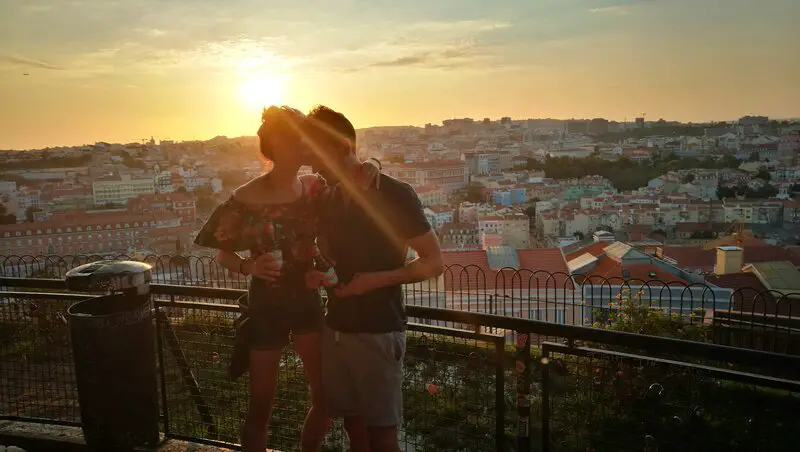 sunset in lisbon